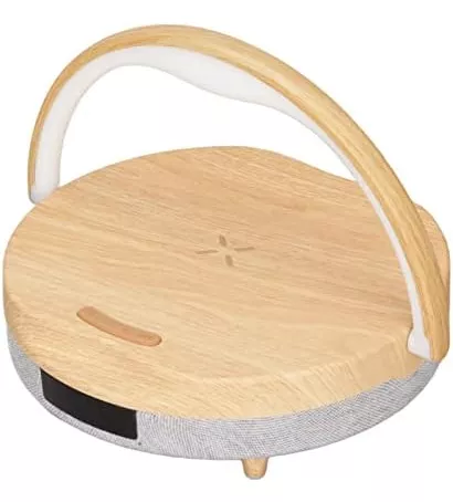 Regalo para ella, lámpara de mesa de música EZVALO con cargador  inalámbrico, lámpara de noche táctil 4 en 1, altavoz Bluetooth portátil,  soporte para