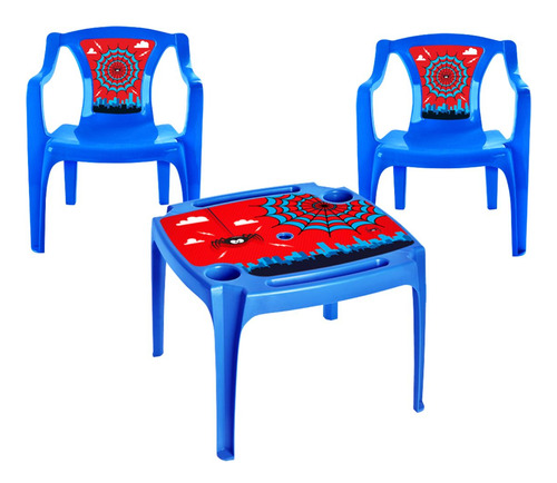 Conjunto Mesa E 2 Mini Cadeiras Poltrona Infantil Com Label