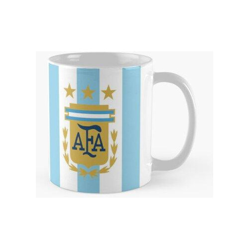 Taza Logo Argentina Con Tres Estrellas Copa Del Mundo 2022 C