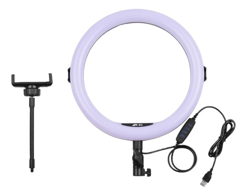 Aro De Luz Led De 26 Cm Luz Fria Calida O Neutral Estructura Negro Luz Blanco Neutro
