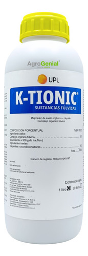 K Tionic 1 Litro Sustancias Fulvicas  Mejorador De Suelo Upl