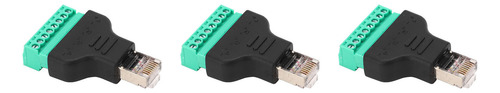 Conector Adaptador Rj45, 3 Piezas, Terminal De Tornillo, Ros