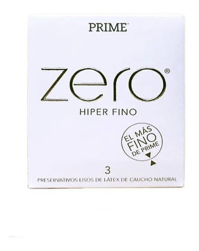 Imagen 1 de 2 de Preservativos Prime Zero Hiper Fino 6 Cajitas X 3 Unidades