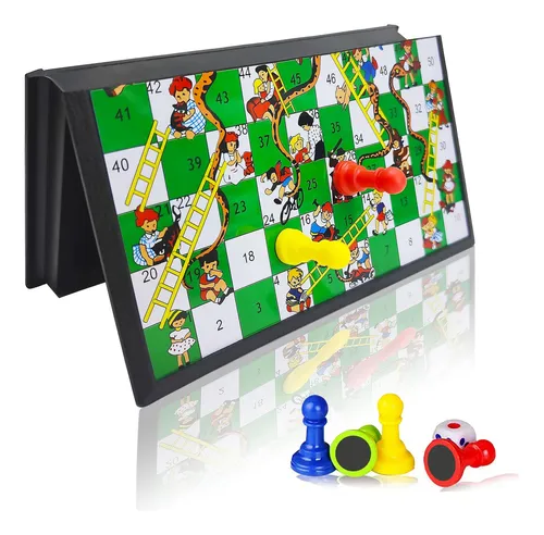 Kidami Juego De Mesa Magnético De Serpientes Y Escaleras, Di