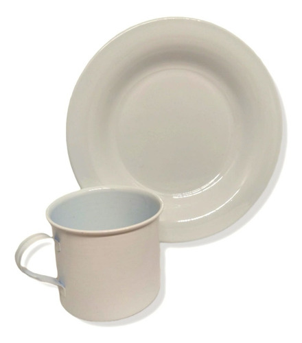 Caneca E Prato De Ágata Branca