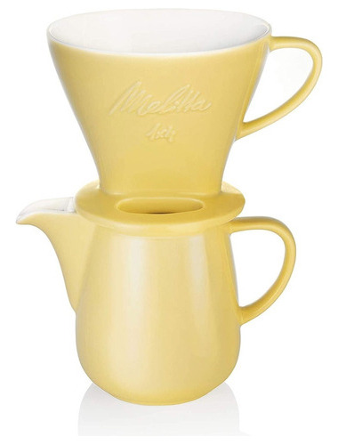 Set Jarra Mas Filtro De Porcelana Melitta Color Amarillo