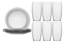 Comprar Kit 6 Pratos Rasos Diamante E 6 Copos Oca Nadir Jogo Copos