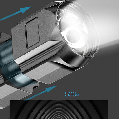 Linterna Led De Enfoque De Luz Potente De 2 Piezas Abs Ultra