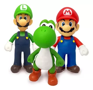 3pz Muñeco Y Figuras Para Super Mario Bros Luigi Yoshi 10cm