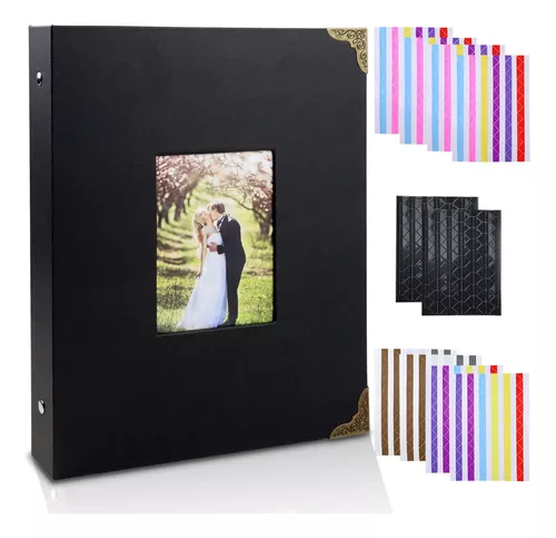 Álbum de recortes premium | Álbum de fotos con espacio de escritura | 100  páginas para múltiples tamaños de fotos, 4 x 6, 5 x 7, 6 x 8, 8 x 10 