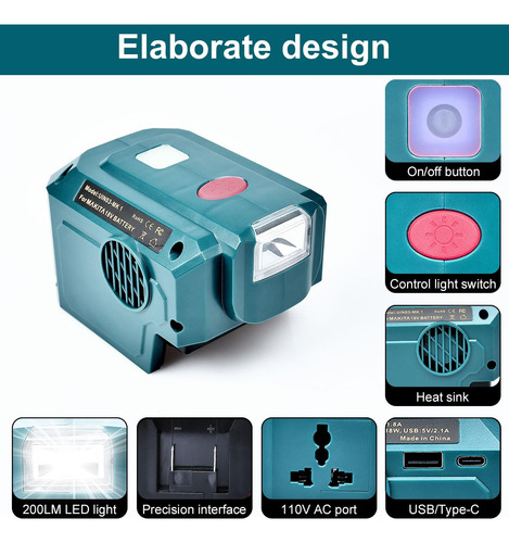Inversor De Corriente Portátil De 200 W Compatible Con Bater