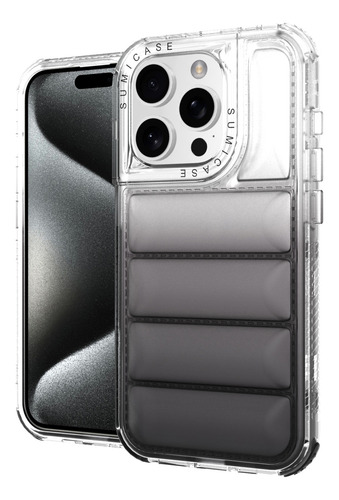 Funda Transparente Acolchonada Antigolpes Para Smartphone Negro Iphone 12 / 12 Pro