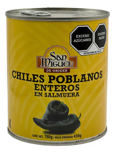 Chiles Poblanos Enteros En Salmuera San M - g a $37