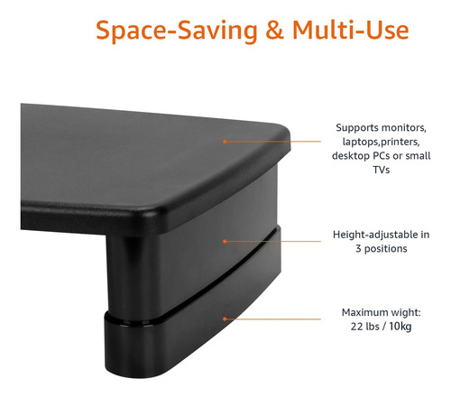 Soporte De Escritorio Ajustable Para Monitor Amazon Basics,