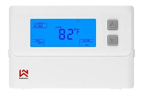 Termostato HVAC programable de etapa única 5-2 Saswell T21STK-2, con  pantalla fácil de leer, 1 Calefacción, 1 Refrigeración.