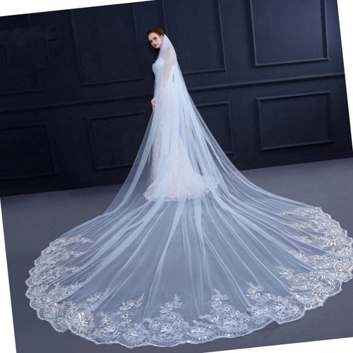 Velos Mantilla Novia Boda  Ivory  4 Metros