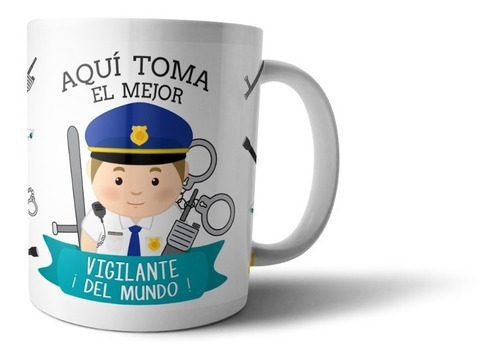 Taza Clasica El Mejor Vigilante Del Mundo - Ok Creativo