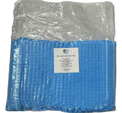 Gorro Desechable Tipo Oruga Caja X 50 Bolsas X 100 Unds
