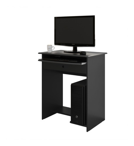 Imagem 1 de 1 de Escrivaninha EJ Móveis Mesa de computador prática com gaveta mdp de 650mm x 795mm x 450mm preto