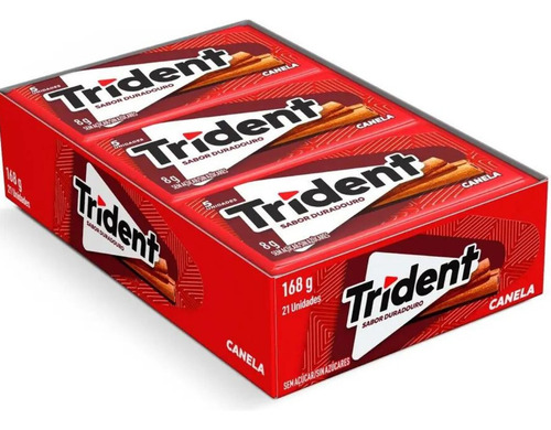 Goma de mascar trident Trident Chiclete Sem açúcar canela com goma base sem glúten 8 g 21 u