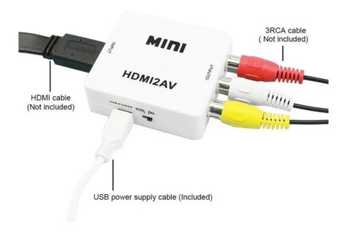 Convertidor Adaptador Video Hdmi A Rca Av Full Hd