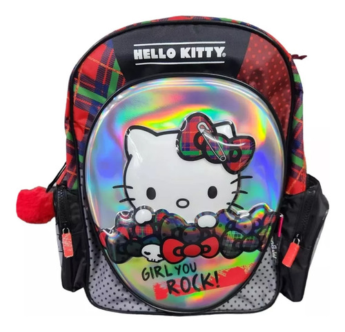 Mochila Wabro Hello Kitty Rock Espalda Niñas Escolar 17 