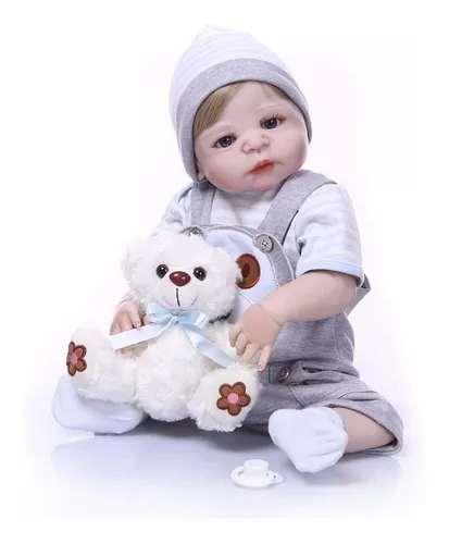 Bebes reborn menino 57cm full silicone reborn baby boy girl dolls