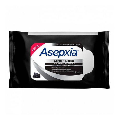 Asepxia Carbón Detox Toallitas Efecto Purificante 25 Unidade