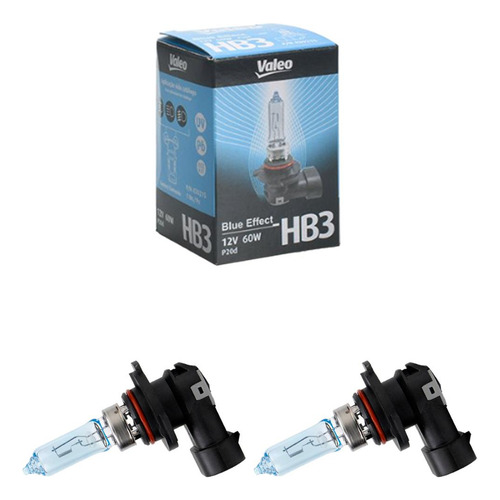 Par Lâmpada Hb3 Blue Effect 12v 60w Halógenas Valeo