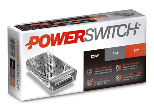 Fuente Transformador 120w 10a 12v Power Switch Ip20...