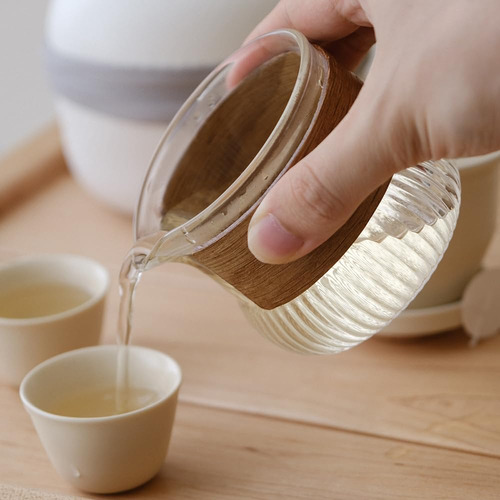 Juego De Tetera De Vidrio Infusor Colar Té De Hojas Su...