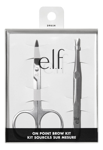 E.l.f. On Point - Kit De Cejas Y Pinzas De Calidad Profesio. Color Plateado