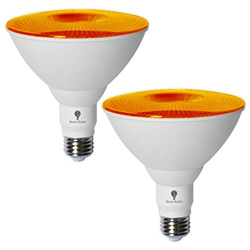 Paquete De 2 Bombillas Led Par38 Color Naranja De 10w (...