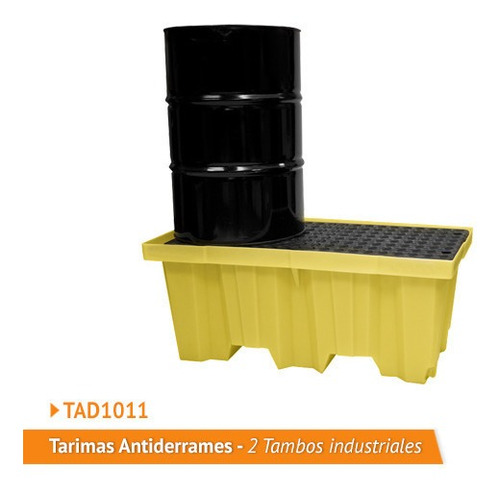 Tarima De Plástico Antiderrames Para 2 Tambos Tad1011sv