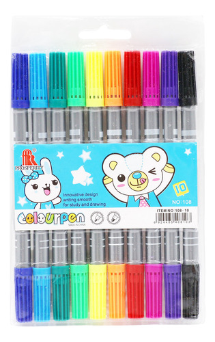 40 Plumon Colores Plumin Dos Puntas Agua Papeleria Escuela