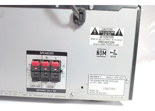Amplificador Receiver Tipo Ht 5.1 Sony Str-k685 (Usado)