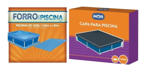 Kit Capa Para Piscina + Forro Para Piscina Infantil 1500l