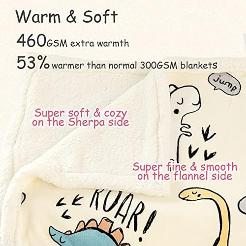 Clesuz Manta De Dinosaurio Para Niños Y Niñas, Dino Soft Fuz