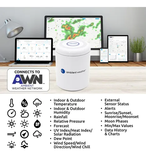 Ambient Weather Estación Meteorológica Inalámbrica Intel.