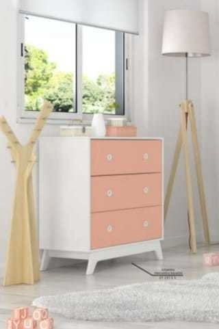 Imagen 8 de 10 de Combo Cuarto Bebe Cuna Colecho Ruedas+ Cómoda Cajonera Luna