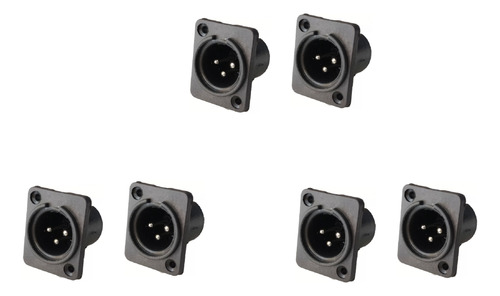 Conectores Para Canon Xlr De Plastico Para Chasis 6 Piezas