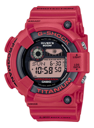 Relógio G-shock Frogman Gw-8230nt-4dr Edição Limitada Cor da correia Vermelho Cor do bisel Vermelho Cor do fundo Digital Positivo