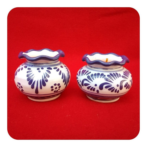 Imagen 3 de 5 de Set 50 Velas Talavera Poblana Macetita 6 Cm Fiesta Bodas Vls