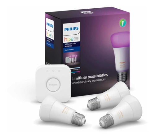 Kit Philips Hue 3 Ampolletas Led + Bridge