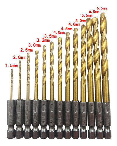 Conjunto De Brocas De Acero Hss Hexagonal 5-5mm, 13 Piezas