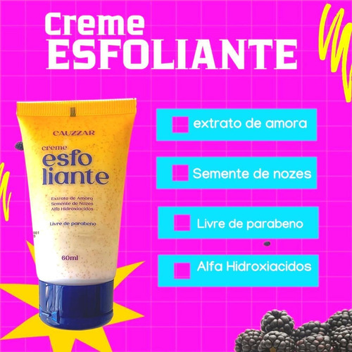 Creme Esfoliante Rosto Limpa Desobstrui Poros Renova Celulas