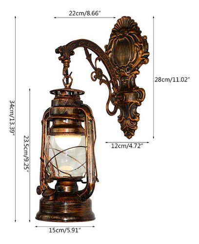 /para Lámpara De Pared Led Vintage, Linterna De Granero,