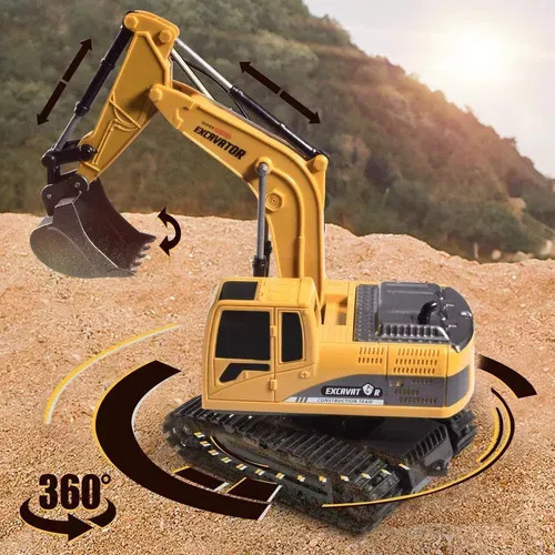 Tractor Retro, Excavadora, Control De 6 Canales, Mueve La Pa