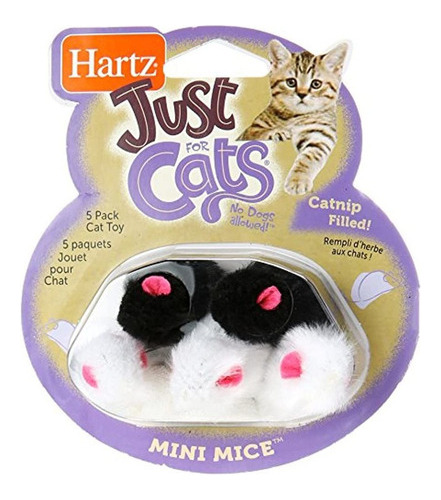 Hartz Just For Cats Catnip Mini Mice Cat Toys  Paquete De 5