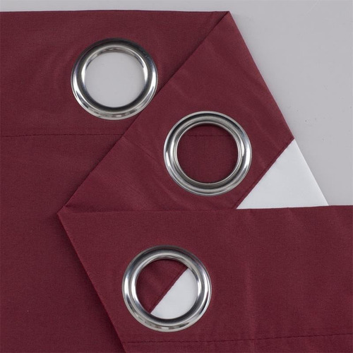 Cortina Blackout Textil Con Argollas Bloquea 100% Paso Luz Tomate